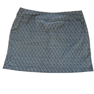 Zac & Rachel Skort Womens 18W Blue Geometric Pockets Golf‎ Tennis Stretch